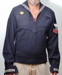 <B>SEGUNDA GUERRA MUNDIAL. MARINHA DOS EUA</B>. Jaqueta tradicional de Marinheiro da Marinha dos Est