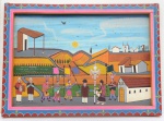 BERNAYDO TOAQUIZA - "Festa cultural indígena equatoriana". Pintura sobre couro de animal, 28