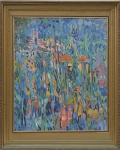MARDIAN (1926-1985) - "Paisagem e figuras em deslocamento". Óleo sobre tela, 87 x 72 cm. Ass