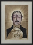 JUAREZ MACHADO - "Figura masculina". Guache sobre papel, 47,5 x 32,5 cm. Não apresenta assin