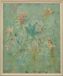 SYLVIA MARTINS - "Azumi (?)". Óleo sobre tela, 110  x 90 cm. Assinado, datado e titulado no