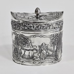 Rara caixa de chá em prata dos Países Baixos contraste usado a partir de 1814, pg. 321 do Tardy, vid