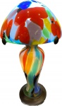RAVAGNANI- Elegante luminária em pasta de vidro multicolorida dito "Cogumelo". Med. 62 X 38 cm.