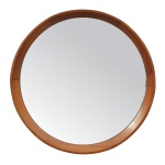 <b>SÉRGIO RODRIGUES - OCA - "GRASSELLI" - 1960</b> - Espelho redondo com moldura de madeira.