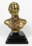 Mozart - Busto em bronze polido de famoso compositor austríaco, base em acrílico na cor preta. med: 11 cm ( sem base) 13 cm (com base)