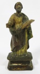 São Jose - Imagem sacra brasileira, sec. XIX, em madeira esculpida e policromada. med: 20 cm de altura (pequenos defeitos na policromia)