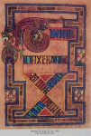 Reprodução baseada no livro Book of Kells The Cruxifixion Text, 26,5 x 23,5 cm. Moldura dourada, medindo 56 x 46,5 cm. Paspatur branco, proteção de vidro.