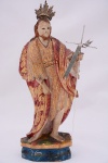 Imagem de São João Baptista em madeira policromada. Bastão e resplendor em prata. Altura total 15,8 cm.