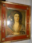 Quadro reprodução de um quadro do ano 1650, moldura na cor rubi com detalhes em dourado. Medida total=53 x 44.5 cm.