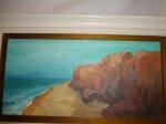 Chico Anysio, 1931/2012, quadro óleo sobre tela, pintura=15.5 x 36.5 cm, com moldura=34 x 54 cm.