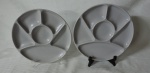GIEN - Par de pratos para petiscos em cerâmica francesa na cor cinza com divisórias. Med.: 24 cm.