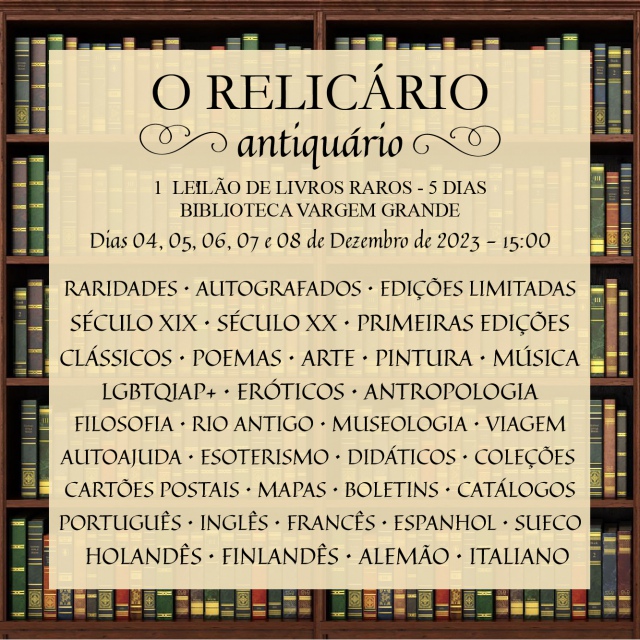 Primeiro Leilão de Livros Raros - Vargem Grande